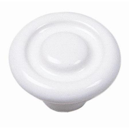 LAUREY 1 3/8" Porcelain Knob, Circle Impression, White 1542